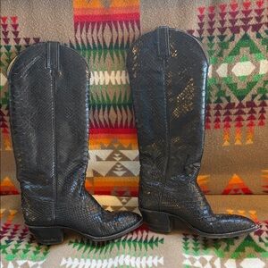 Hondo black Snakeskin Cowboy Boots